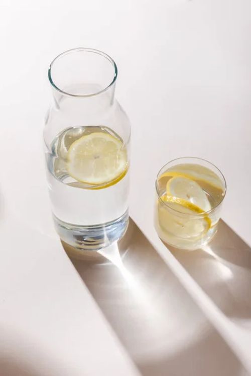 Glass of water with lemon